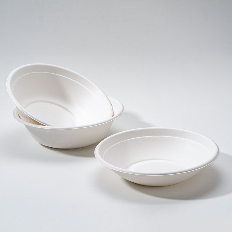 Bagasse egyenes oldalú tál csemege salátákhoz
